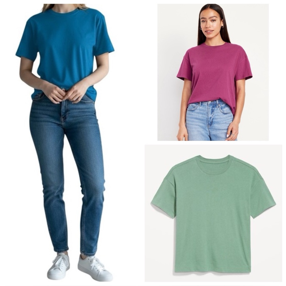Bundle of 3 Old Navy Vintage Crew-Neck Tees, Size Large, NWT & NWOT